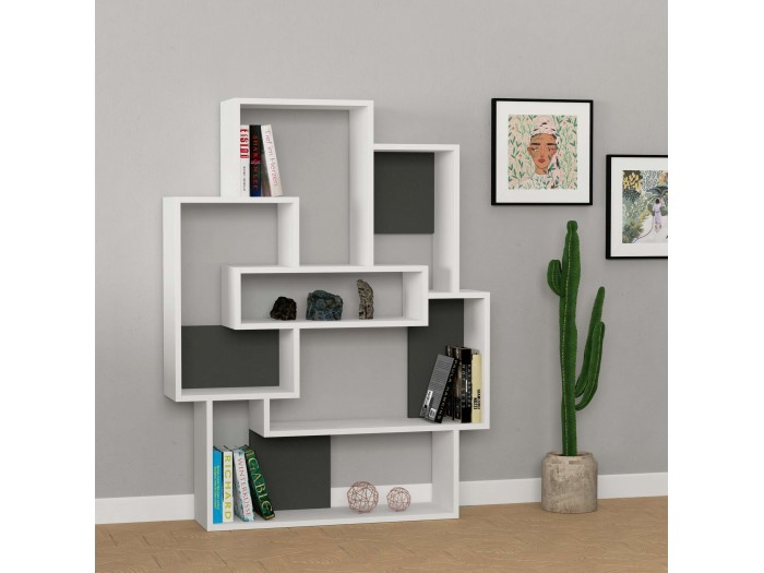 Етажерка BARCE (бяло/антрацит)